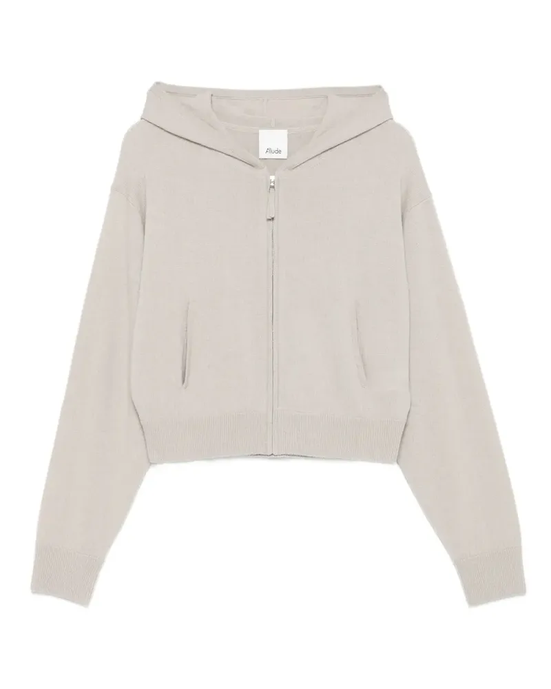 ALLUDE Kapuzencardigan mit Reißverschluss - Nude Nude