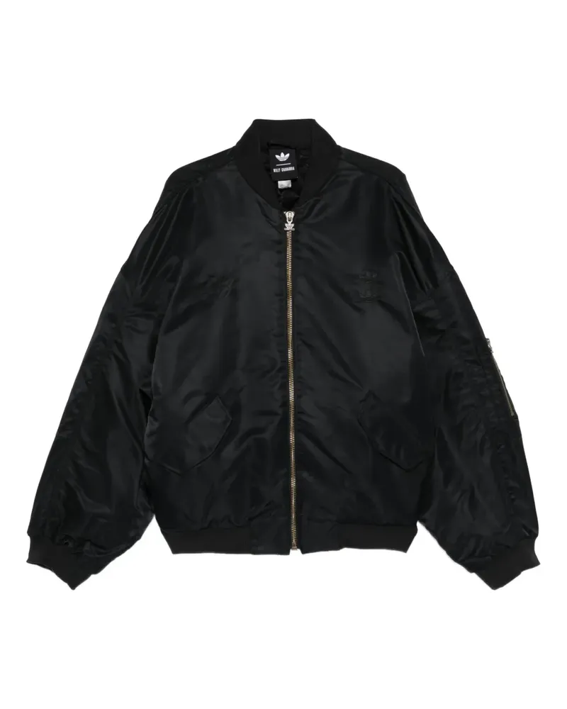 adidas x Willy Chavarria satin bomber jacket - Schwarz Schwarz
