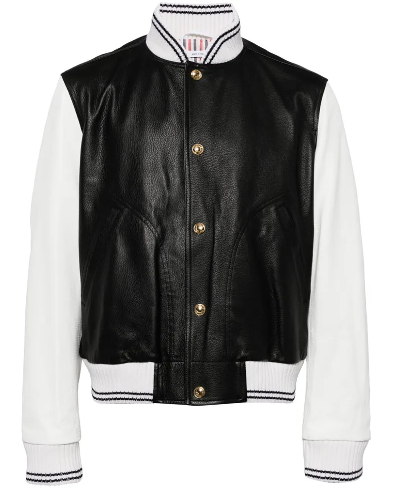 Thom Browne Blousonjacke aus Leder - Schwarz Schwarz