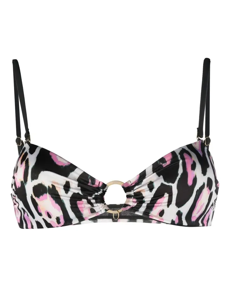 Roberto Cavalli Bikinioberteil mit Jaguar-Print - Weiß Weiß