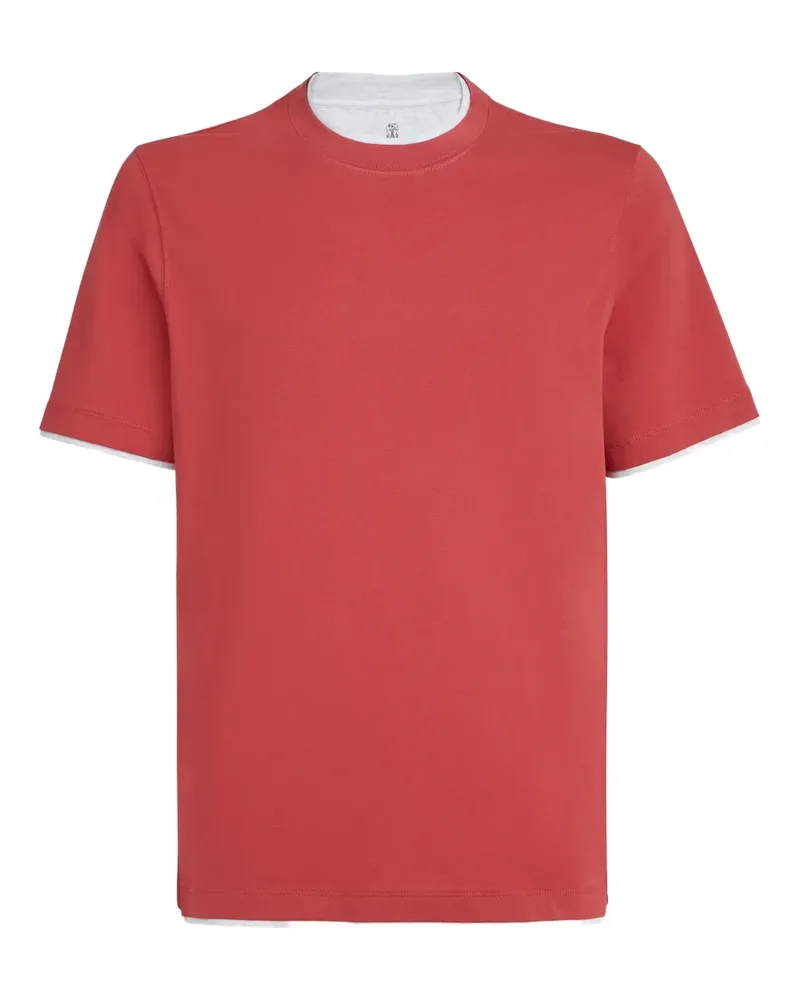 Brunello Cucinelli T-Shirt im Layering-Look - Rot Rot