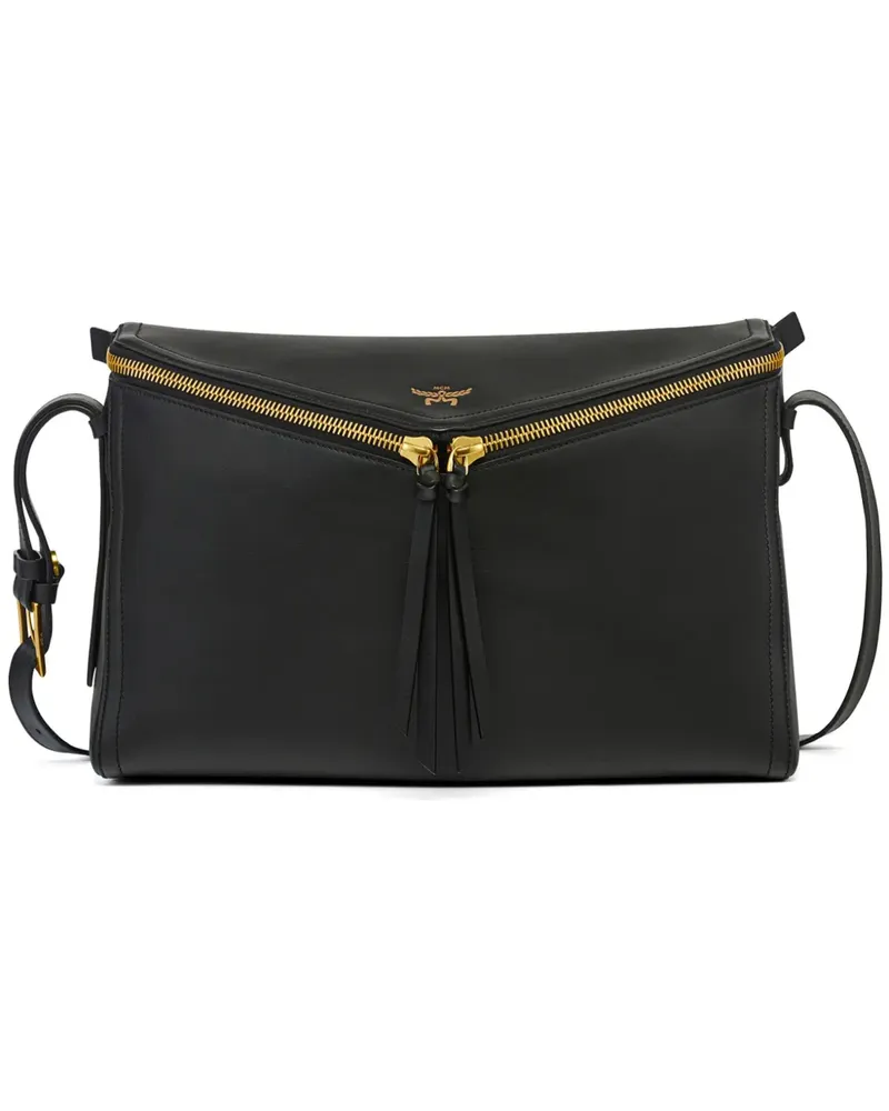MCM Diamant Schultertasche - Schwarz Schwarz