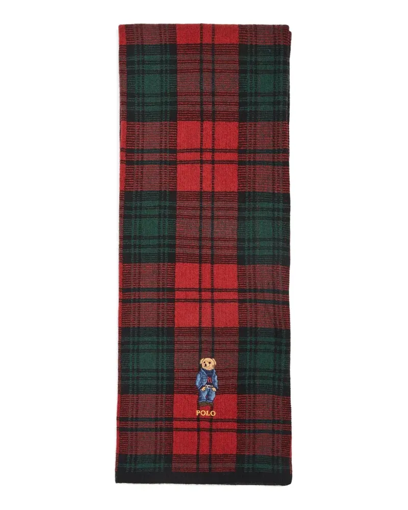 Ralph Lauren plaid Polo Bear scarf - Rot Rot