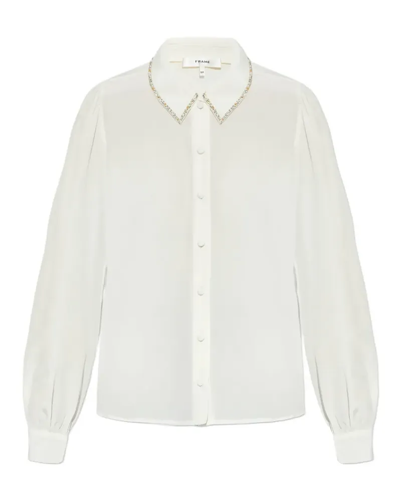 Frame Denim bead-embellished silk shirt - Weiß Weiß