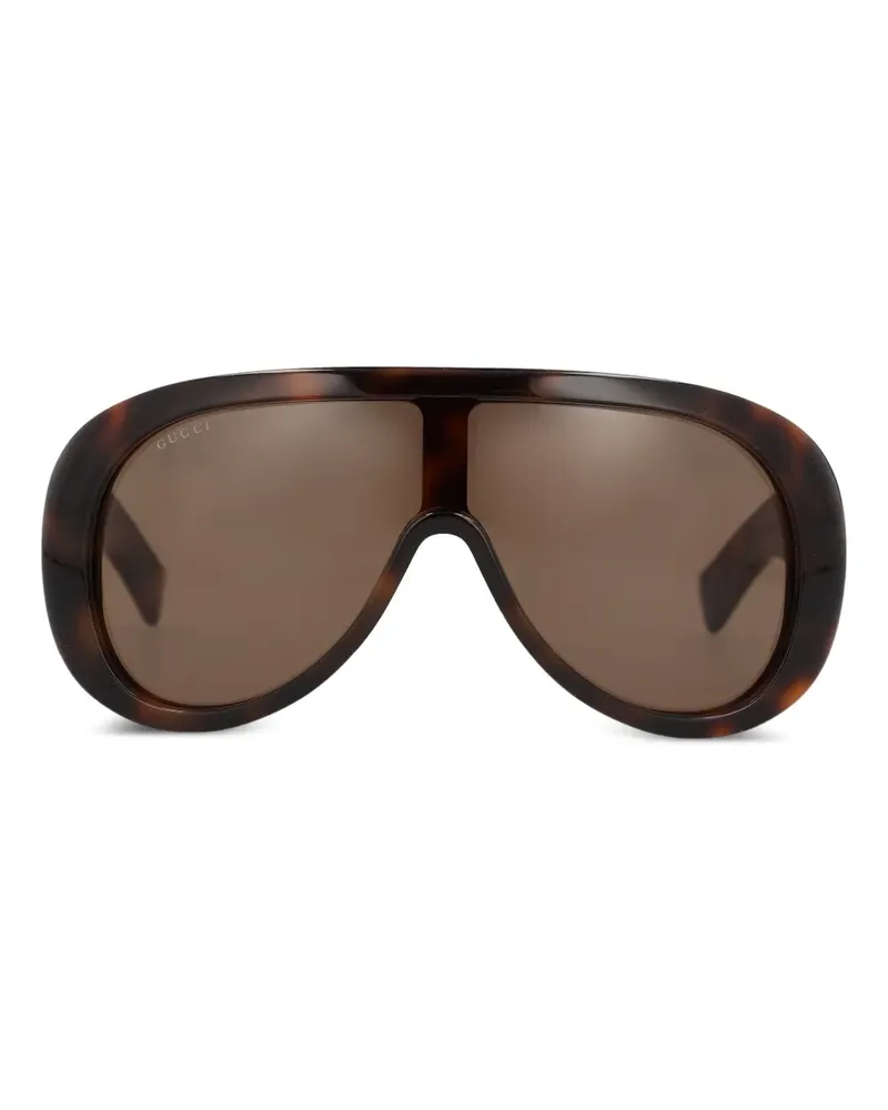 Gucci Sonnenbrille mit Logo - Braun Braun