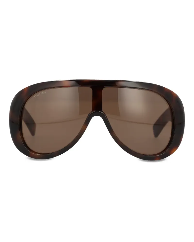 Gucci Sonnenbrille mit Logo - Braun Braun