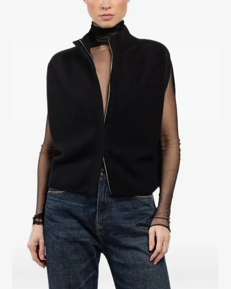 Sa Su Phi Matilda zip-up high-neck cardigan - Schwarz Schwarz