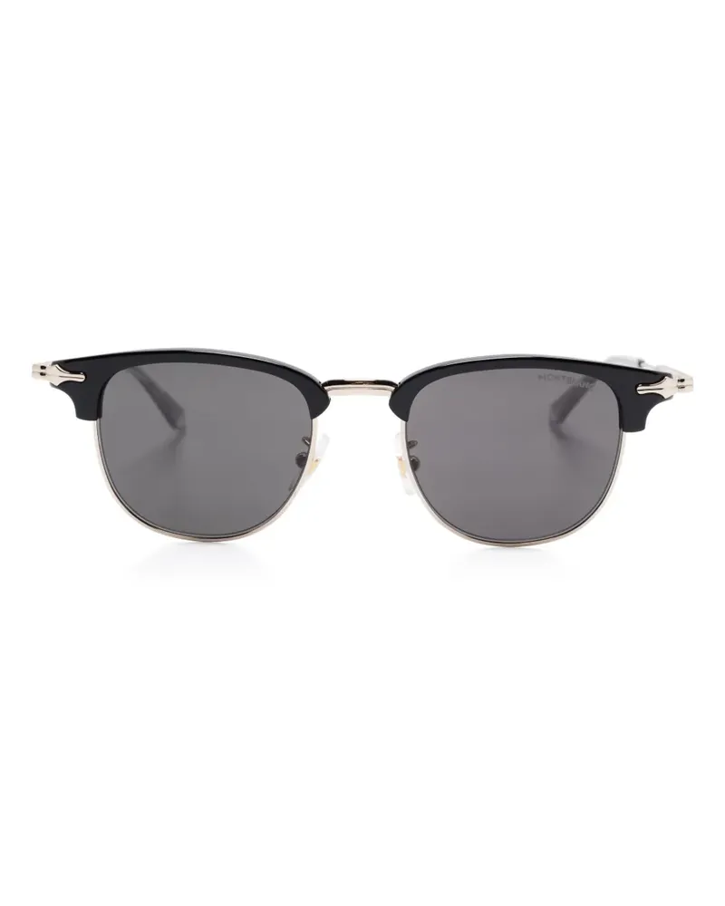 Montblanc Sonnenbrille mit eckigem Gestell - Schwarz Schwarz