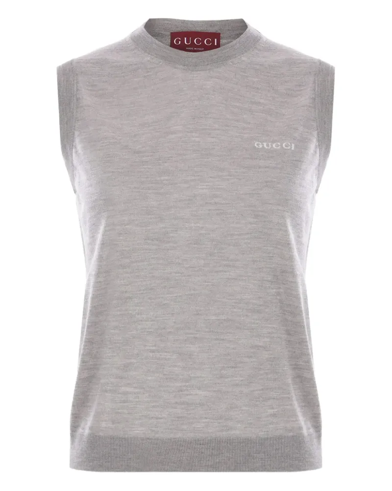 Gucci Trägershirt mit Logo-Intarsie - Grau Grau