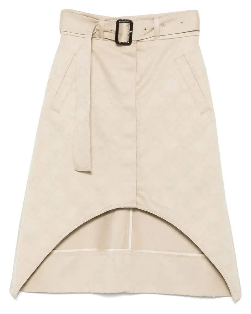Givenchy Asymmetrischer Monogram 72 Midirock - Nude Nude