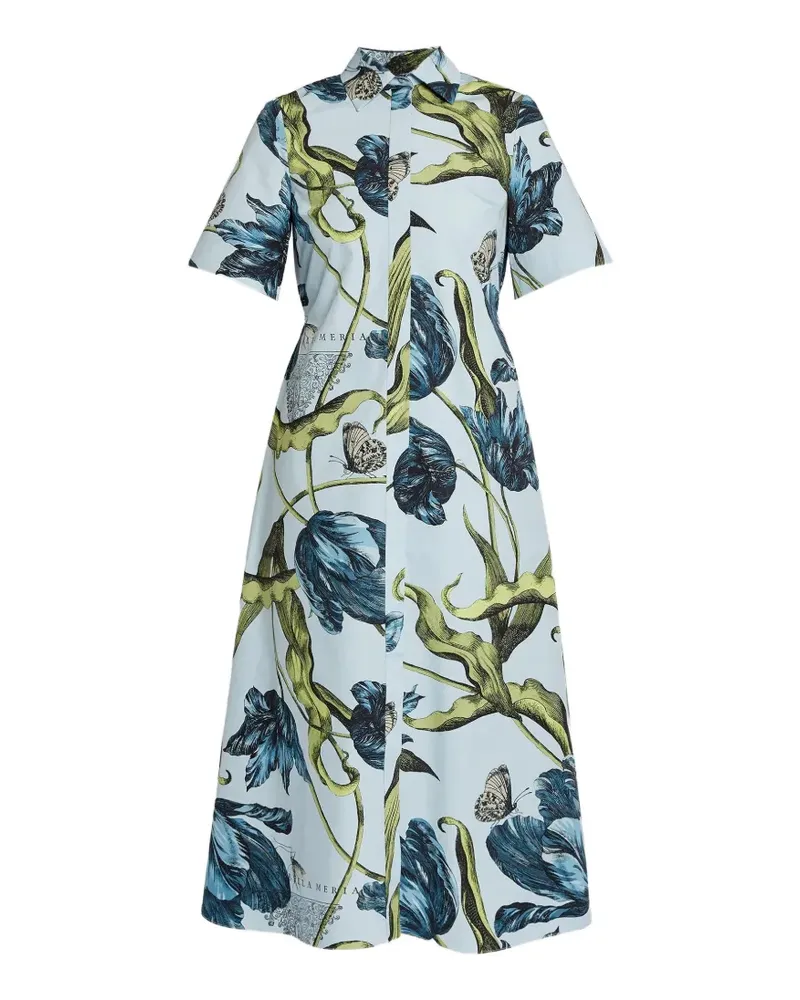 Erdem tulip-print midi dress - Blau Blau