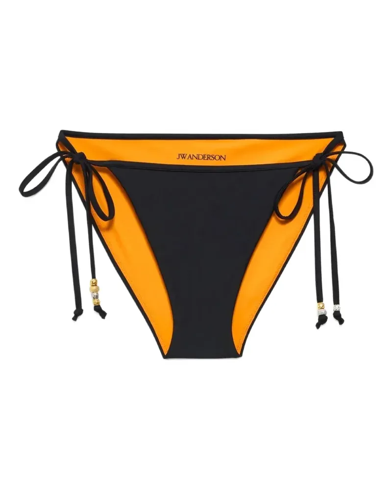 J.W.Anderson beaded-tie bikini bottoms - Schwarz Schwarz