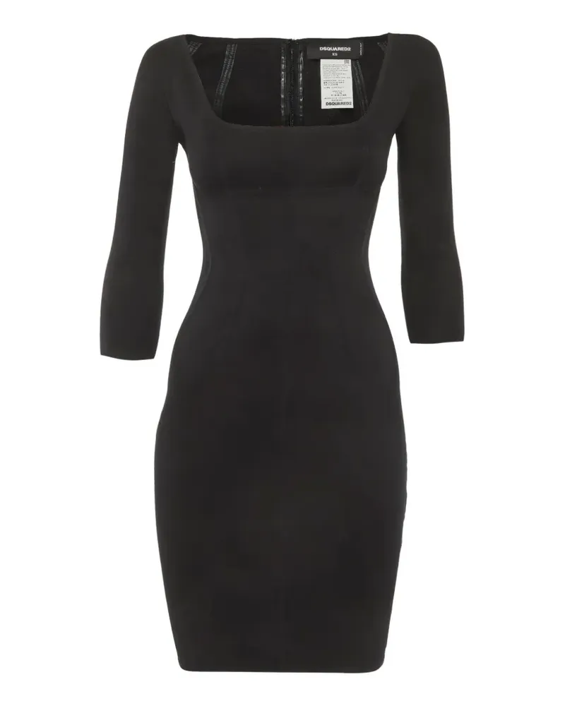 Dsquared2 scoop-neck knit cotton mini dress - Schwarz Schwarz