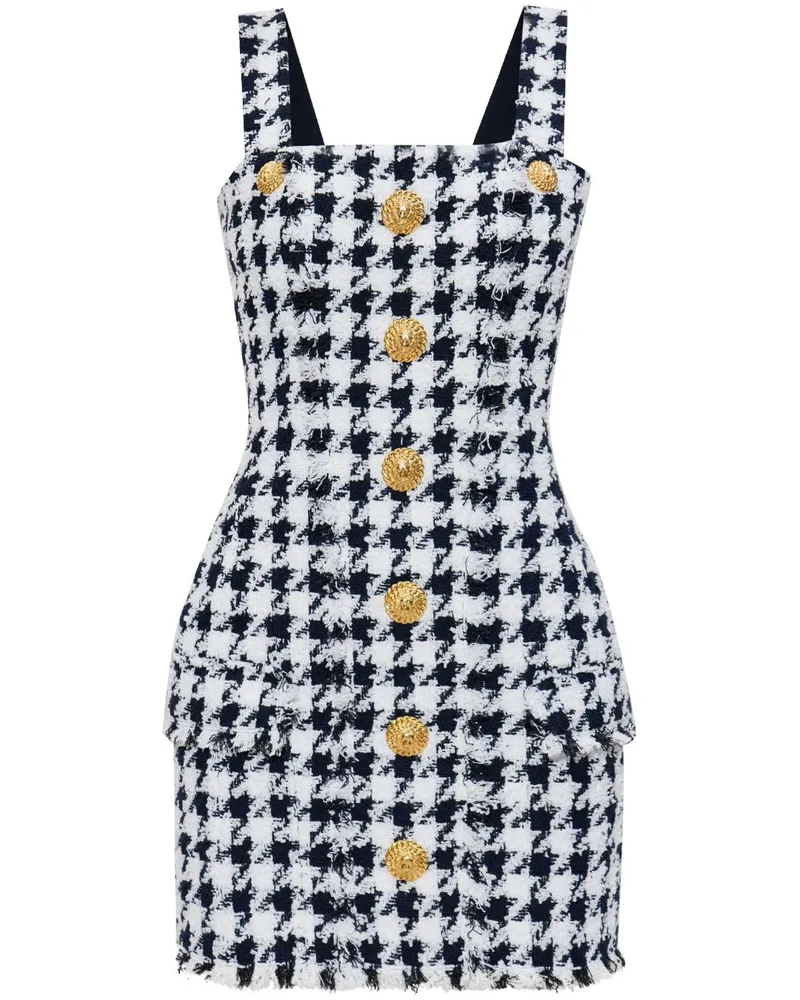 Balmain Minikleid aus Tweed - Weiß Weiß