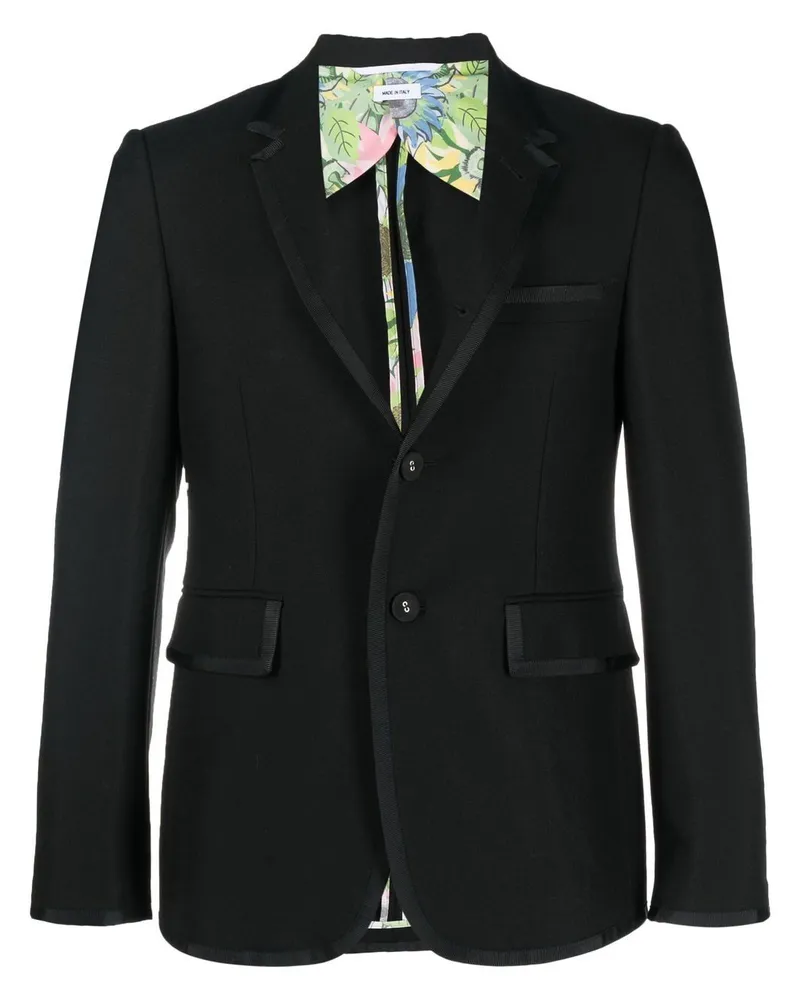 Thom Browne Sakko mit Satin-Borten - Schwarz Schwarz