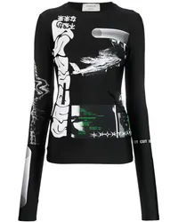 SPORTMAX T-Shirt mit grafischem Print Schwarz