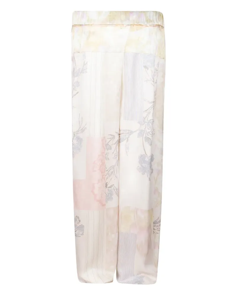 forte_forte Patchwork-Hose mit Blumenmuster - Nude Nude