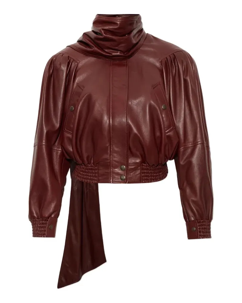 Chloé Cropped scarf jacket in leather - Rot Rot