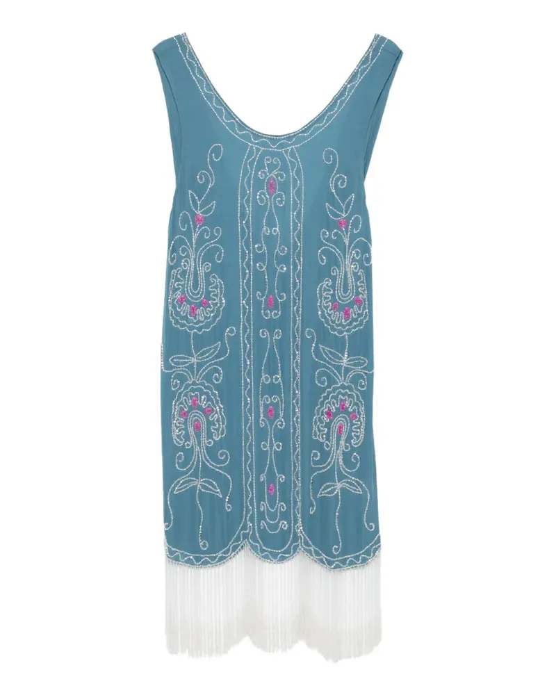 BODE beaded-embellishment midi dress - Blau Blau