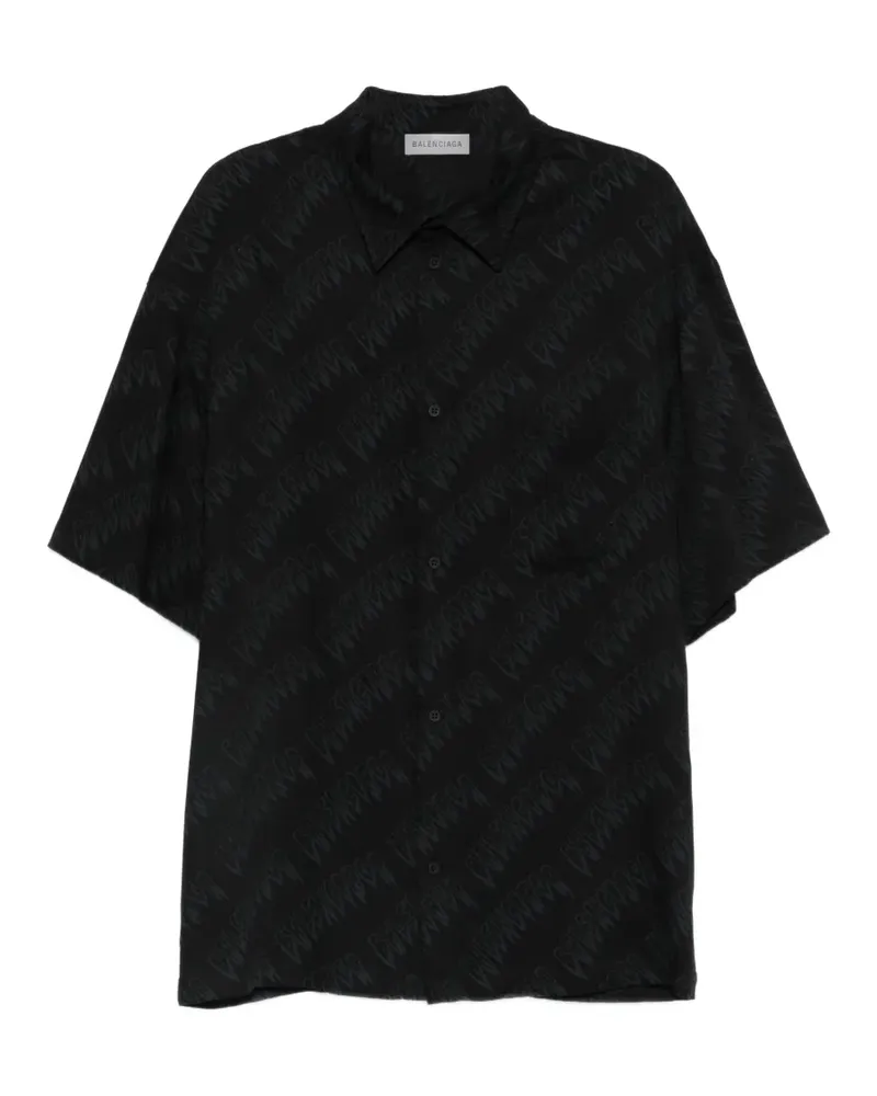 Balenciaga Hemd mit Palmen-Print - Schwarz Schwarz