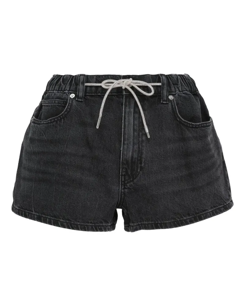 Alexander Wang Marathon crystal-drawstring shorts - Schwarz Schwarz