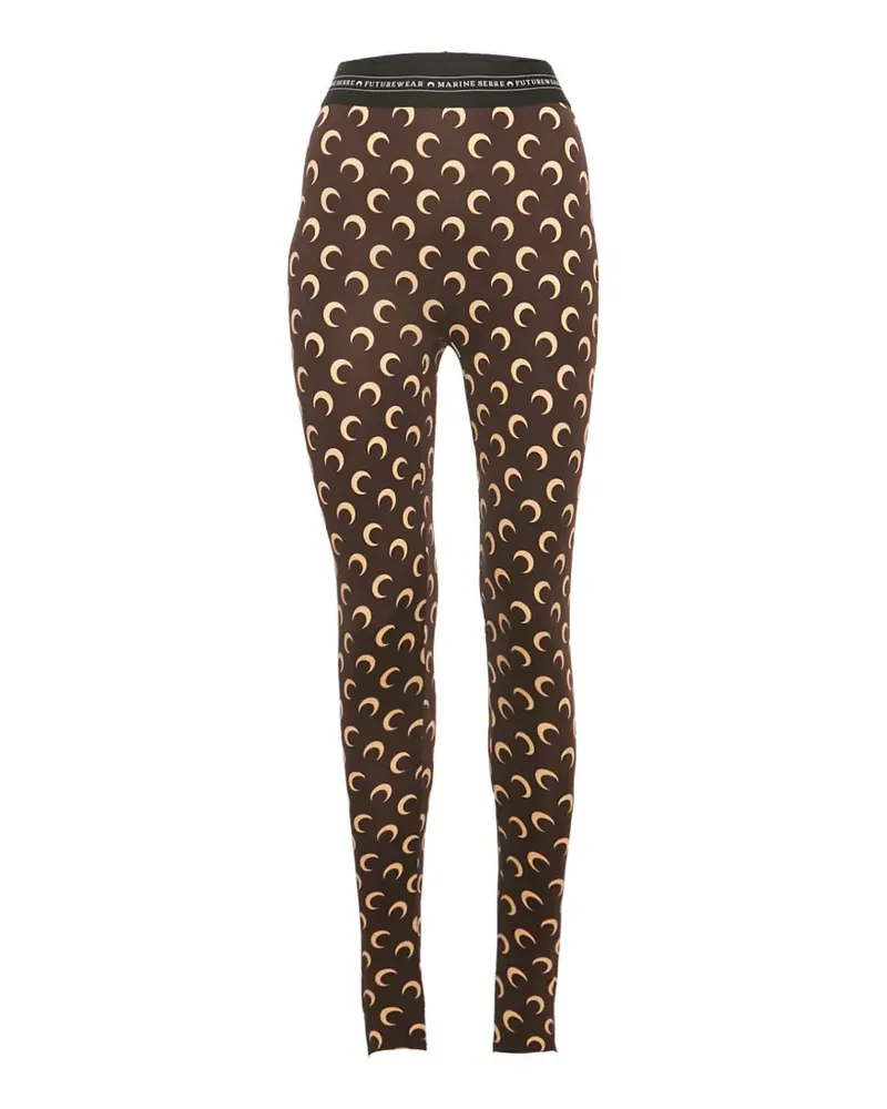 Marine Serre Leggings mit Sichelmond-Print - Braun Braun