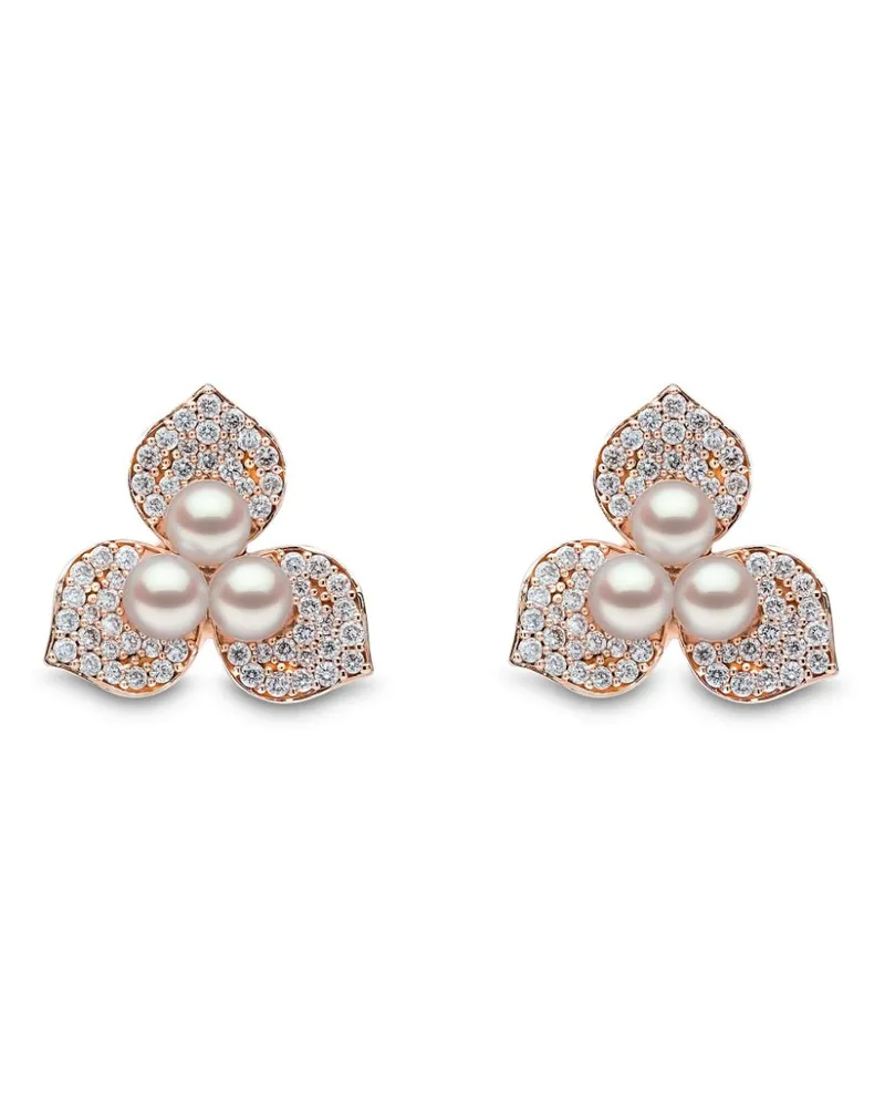 YOKO London 18kt Rotgoldohrringe mit Akoya-Perlen und Diamanten - Rosa Rosa