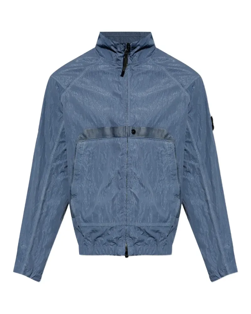 Stone Island logo-patch zip-up jacket - Blau Blau