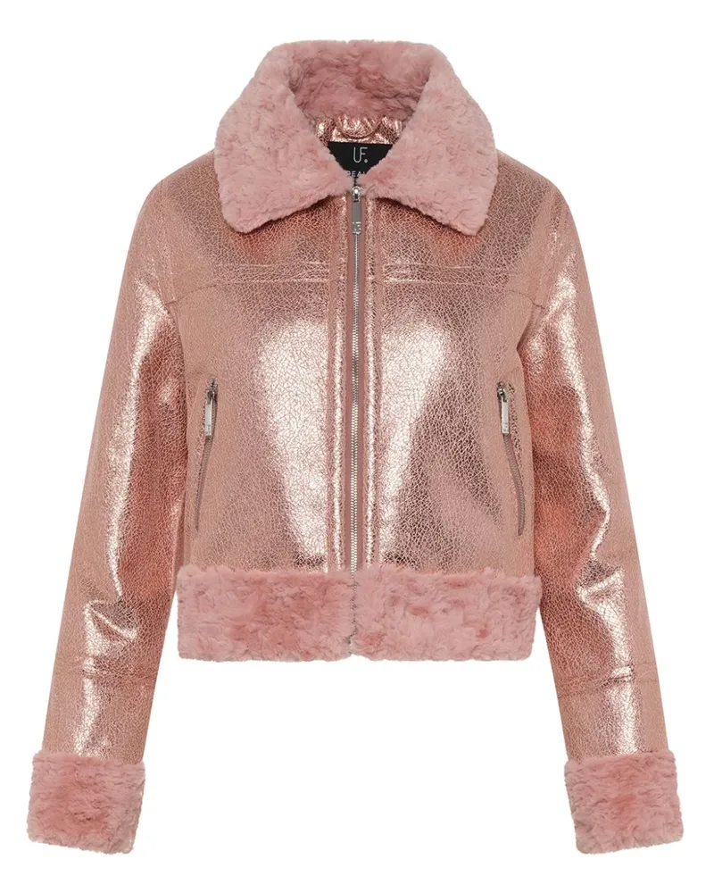 UNREAL FUR Métallique Jacke - Rosa Rosa
