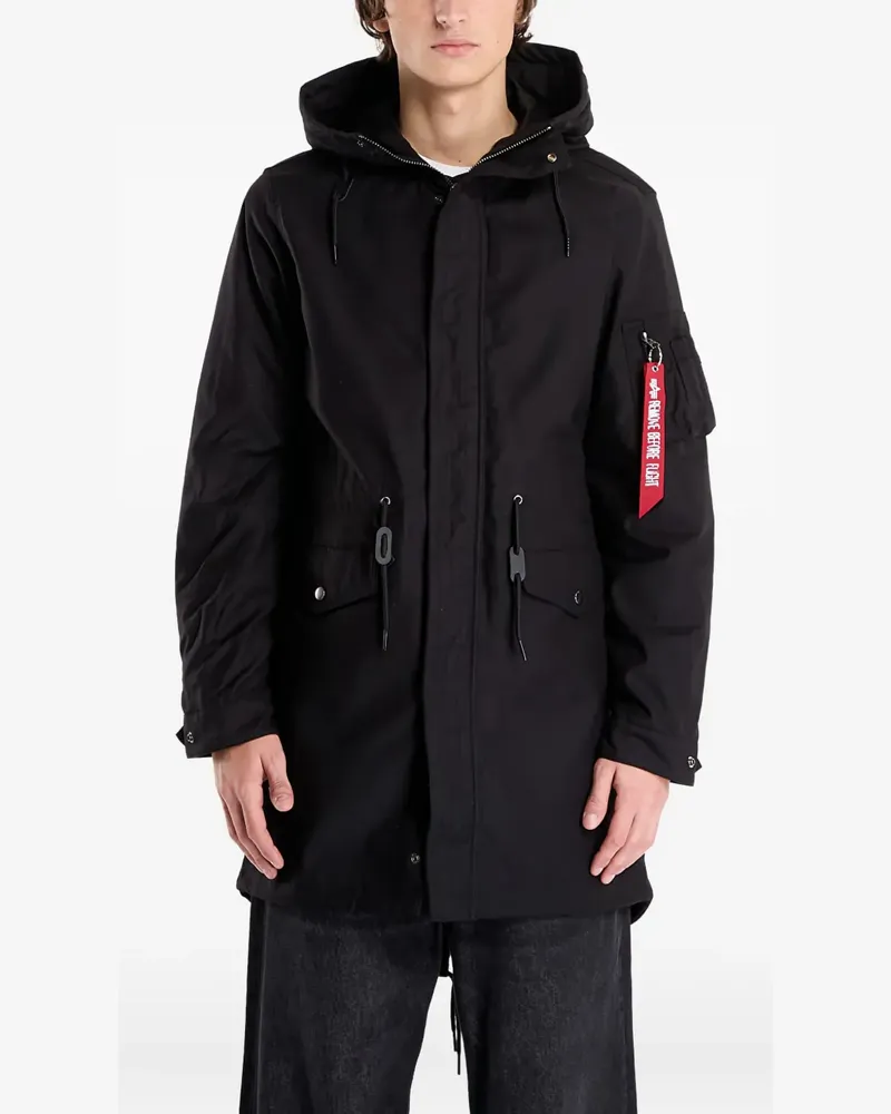 Alpha Industries Jacke mit Reißverschluss und Tasche - Schwarz Schwarz