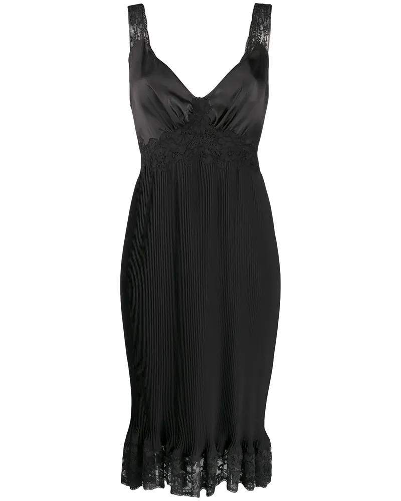 Paco Rabanne Plissiertes Kleid - Schwarz Schwarz