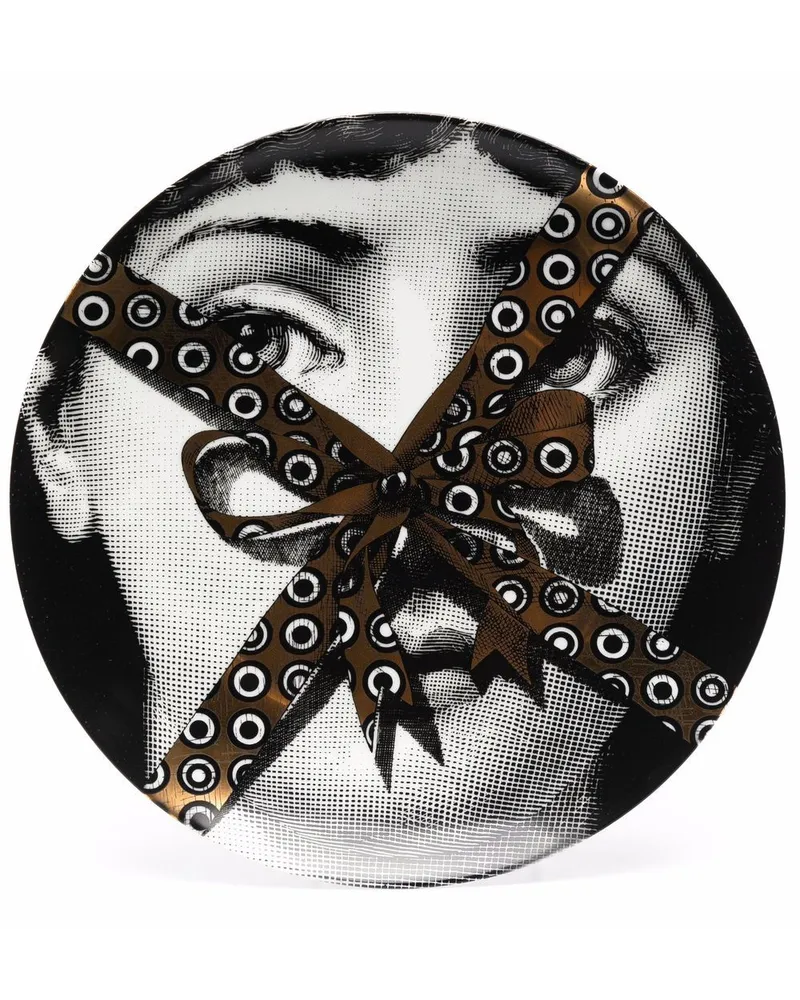 Fornasetti Teller mit Print - Weiß Weiß
