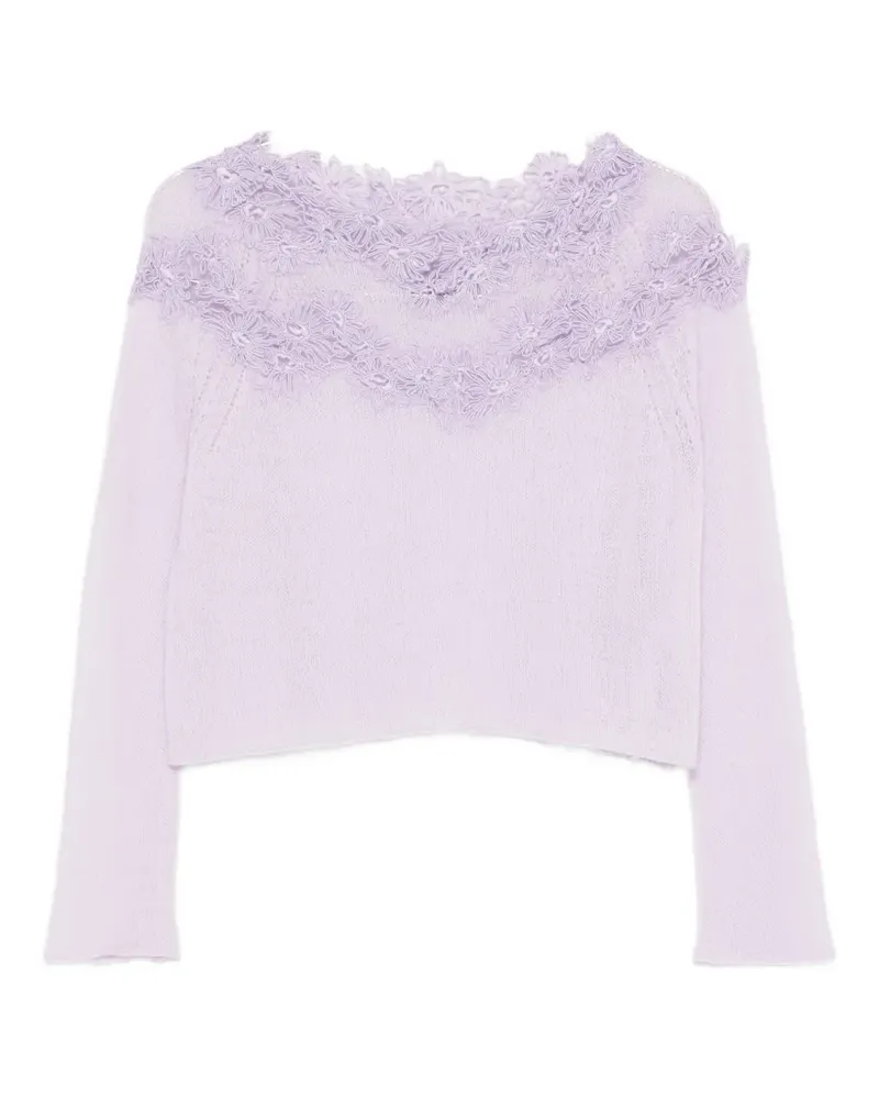 Ermanno Scervino Pullover mit Blumenspitze - Violett Violett