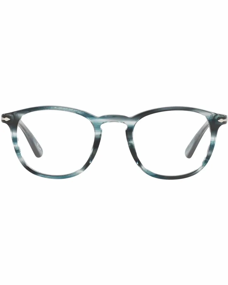 Persol Gestreifte Brille mit eckigem Gestell - Grau Grau