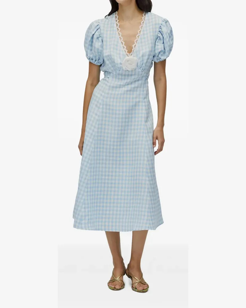 SLEEPER Kariertes Midikleid - Blau Blau