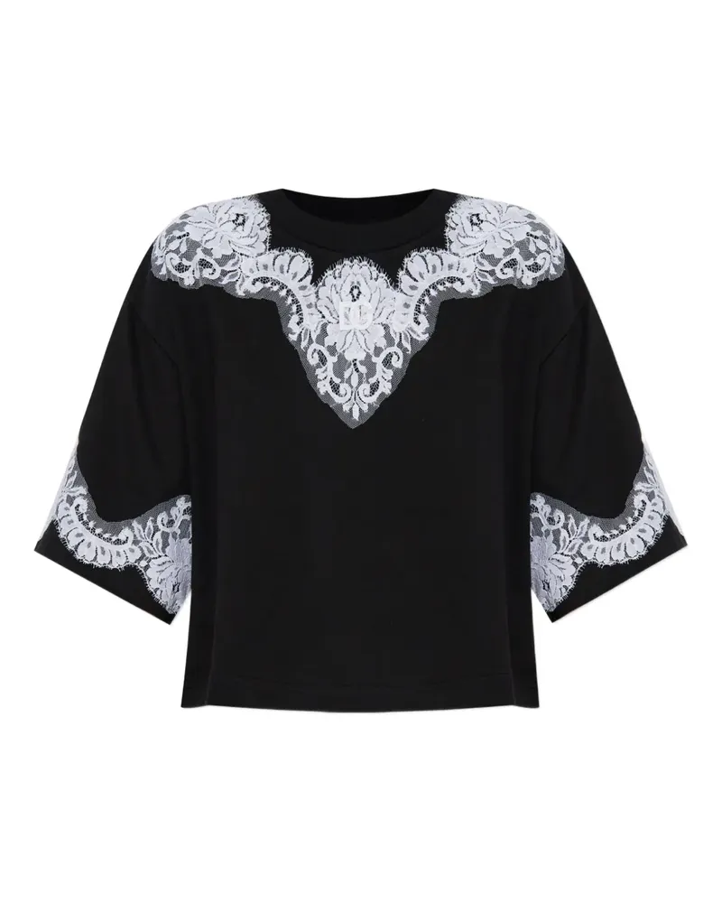 Dolce & Gabbana lace-appliqué T-shirt - Blau Blau