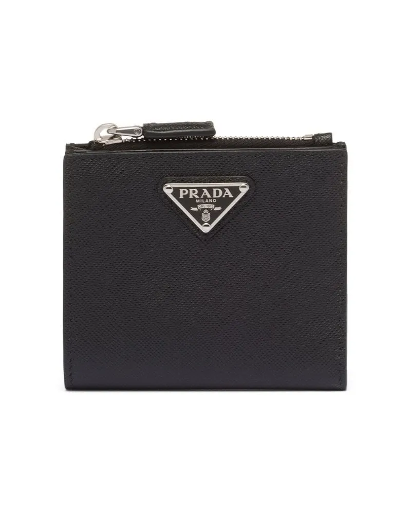 Prada Kleines Portemonnaie aus Saffiano-Leder - Schwarz Schwarz