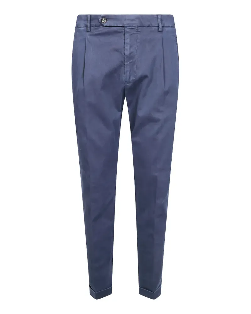 Berwich Bundfaltenhose mit Umschlag - Blau Blau