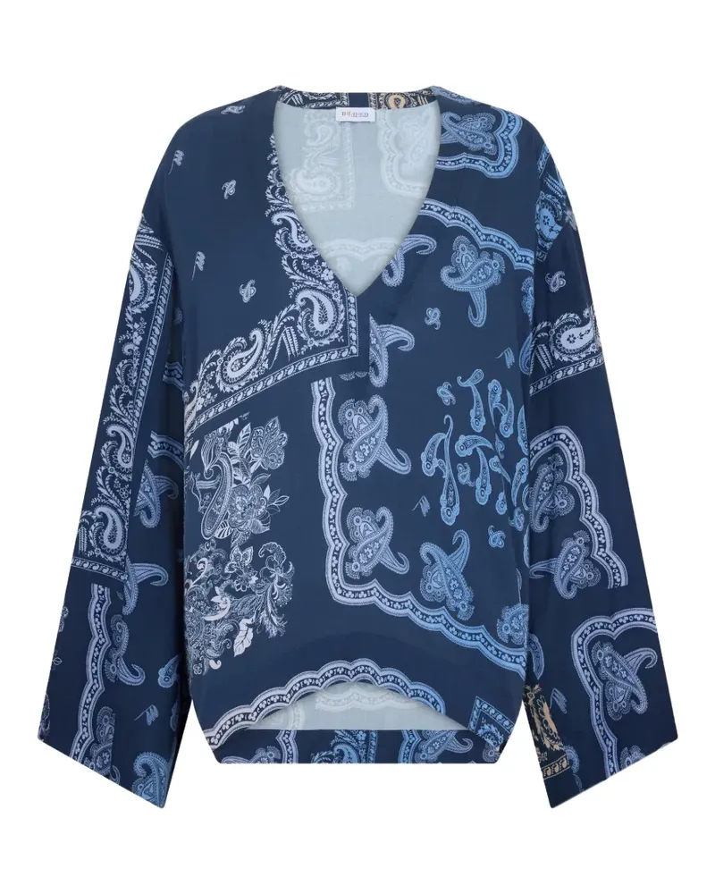 ATTICO paisley-print V-neck blouse - Blau Blau