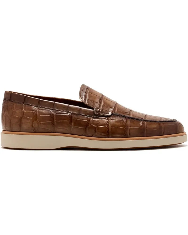 Magnanni Loafer mit Kroko-Effekt - Braun Braun