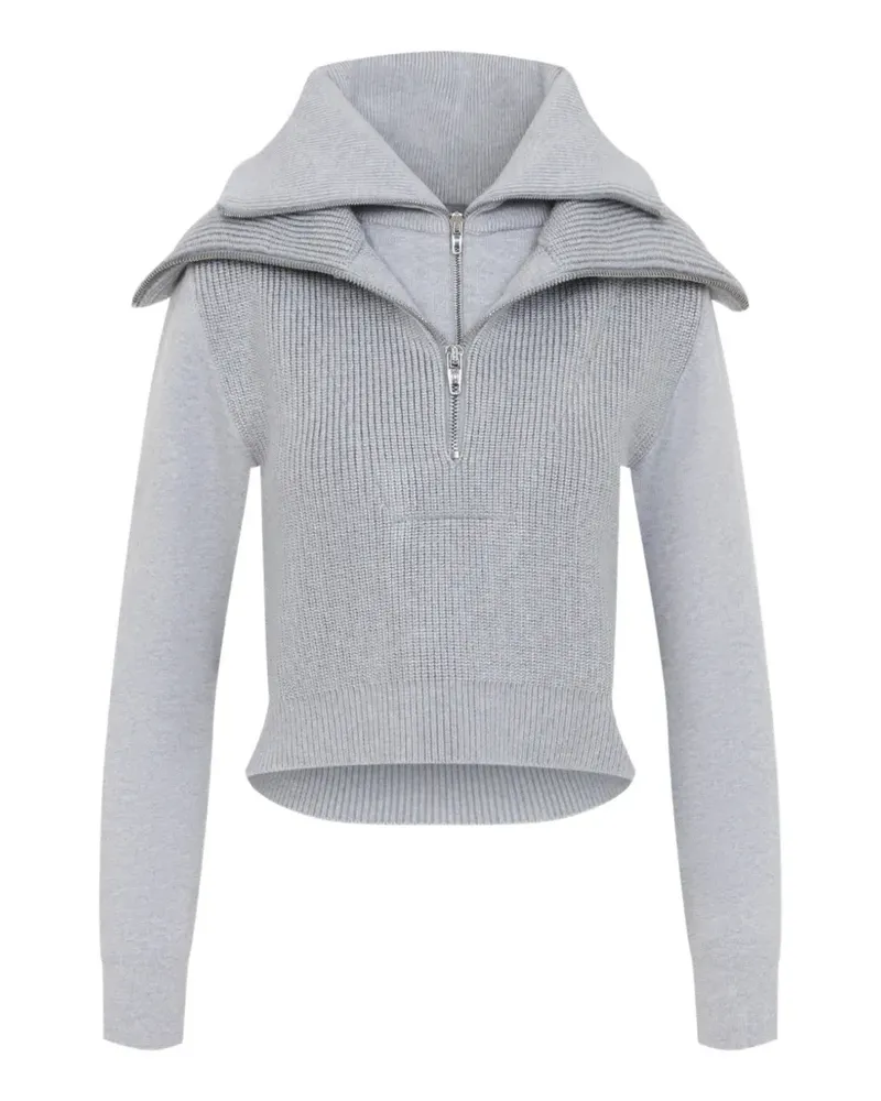 Balenciaga layered-collar ribbed-knit sweater - Grau Grau