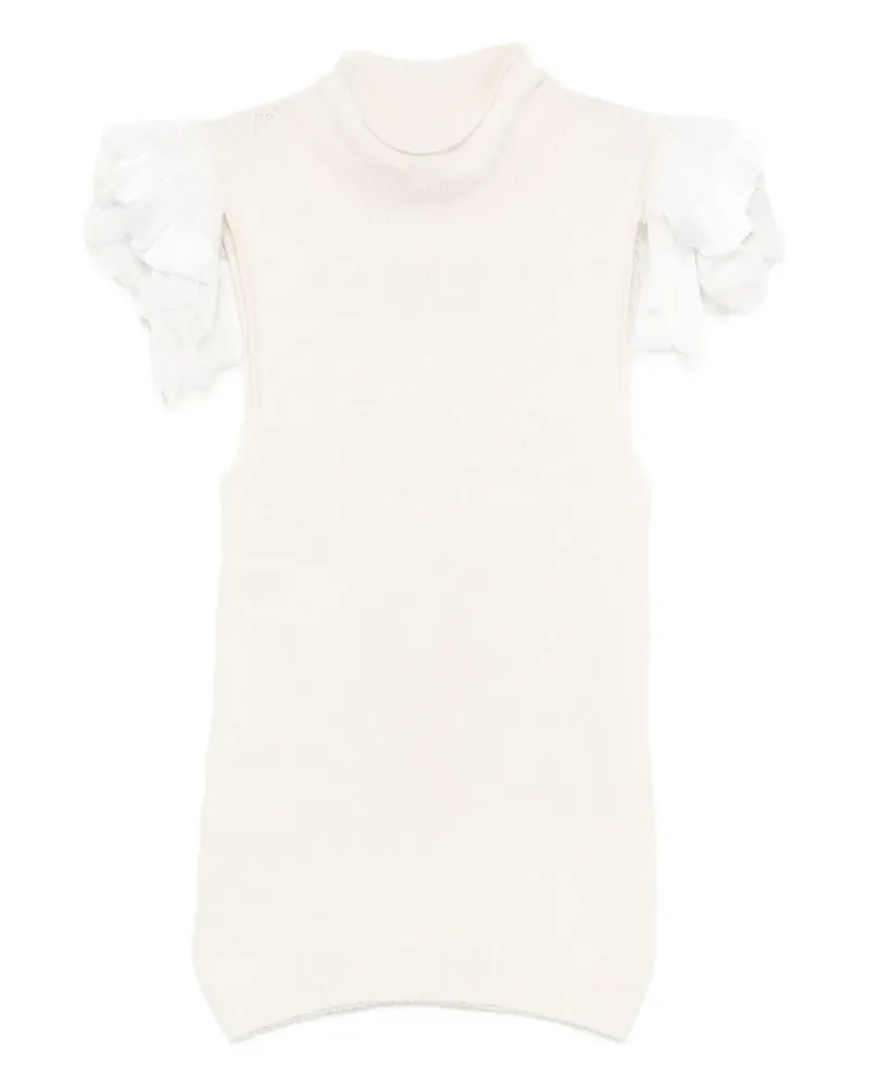 Alberta Ferretti ruffled-detail top - Nude Nude