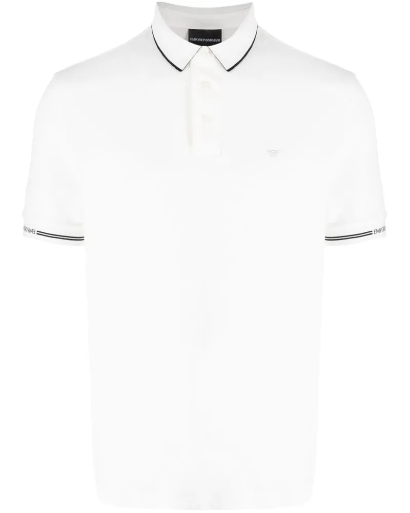 Emporio Armani Poloshirt mit Logo-Stickerei - Weiß Weiß