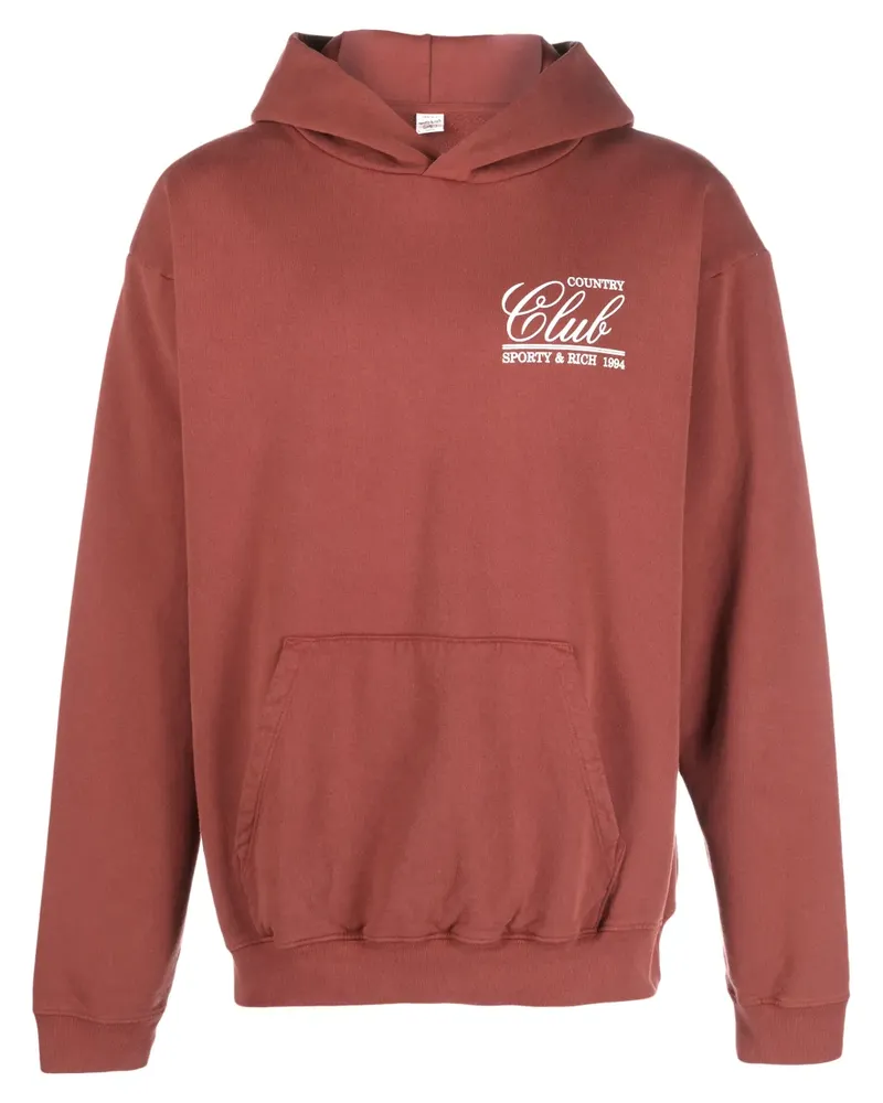 SPORTY & RICH Hoodie mit grafischem Print - Braun Braun