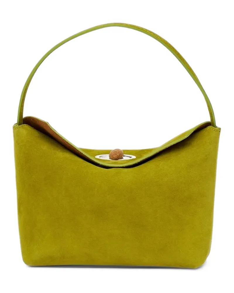 Christopher Esber Mini Turnlock Schultertasche aus Wildleder - Grün Grün