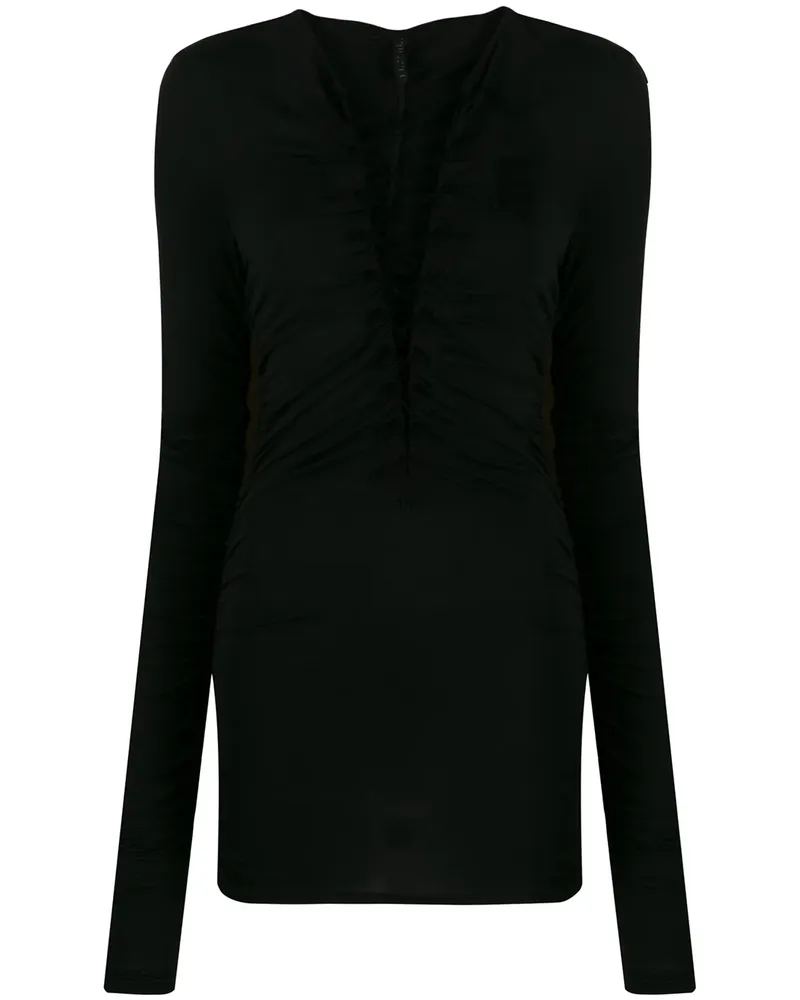 Unravel Top mit Schnürung - Schwarz Schwarz