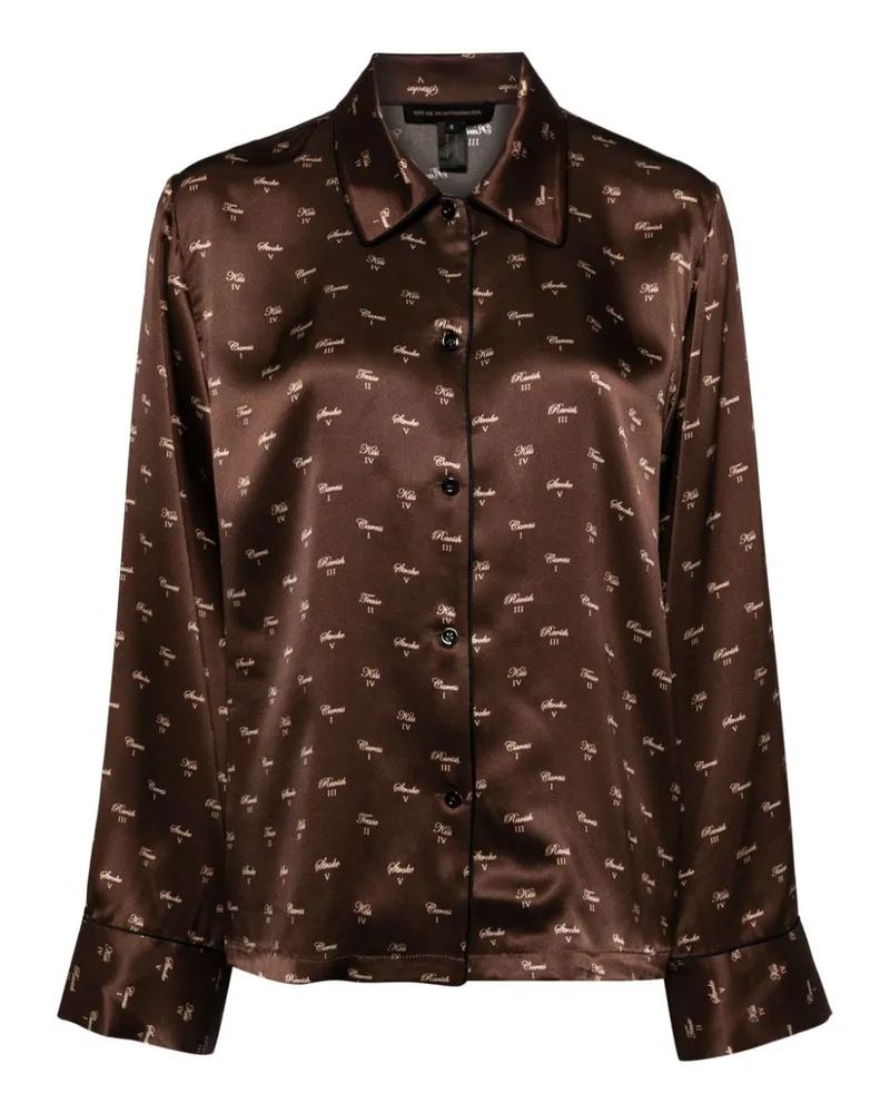 Kiki De Montparnasse Pyjama-Oberteil aus Seide - Braun Braun