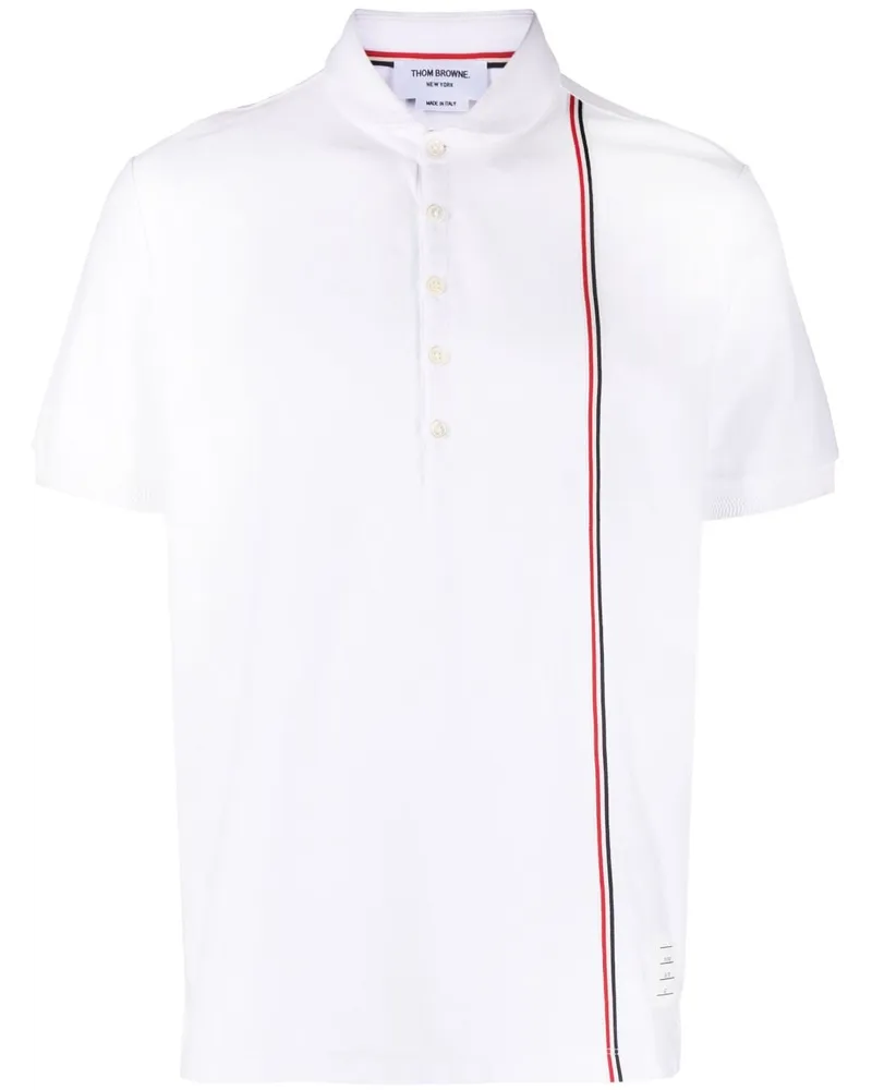Thom Browne Poloshirt mit RWB-Streifen - Weiß Weiß