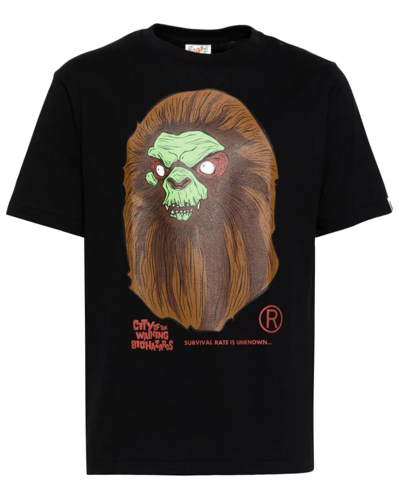 BAPE Horror Mad-Face T-Shirt - Schwarz Schwarz