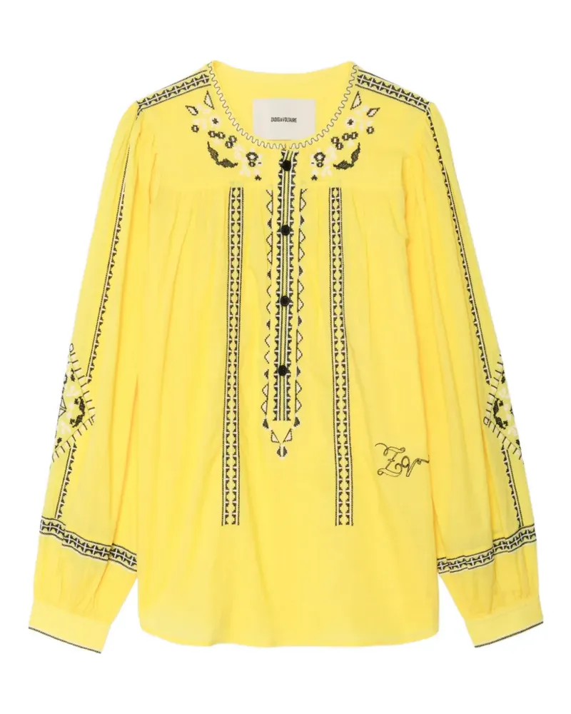 Zadig & Voltaire Tigy embroidered tunic - Gelb Gelb